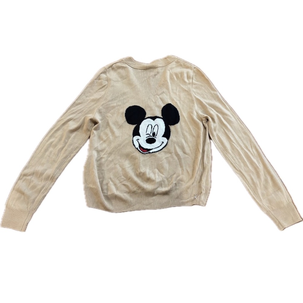 Disney Mickey Mouse Tan Cardigan Sweater - Picture 6 of 9